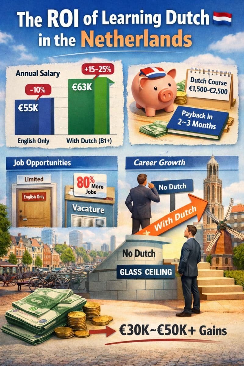 El verdadero retorno de inversión (ROI) de aprender neerlandés en los Países Bajos
